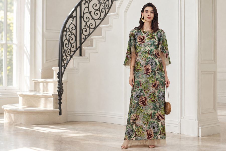 Women wearing ankle-length and floor-length maxi dresses for hem comparison