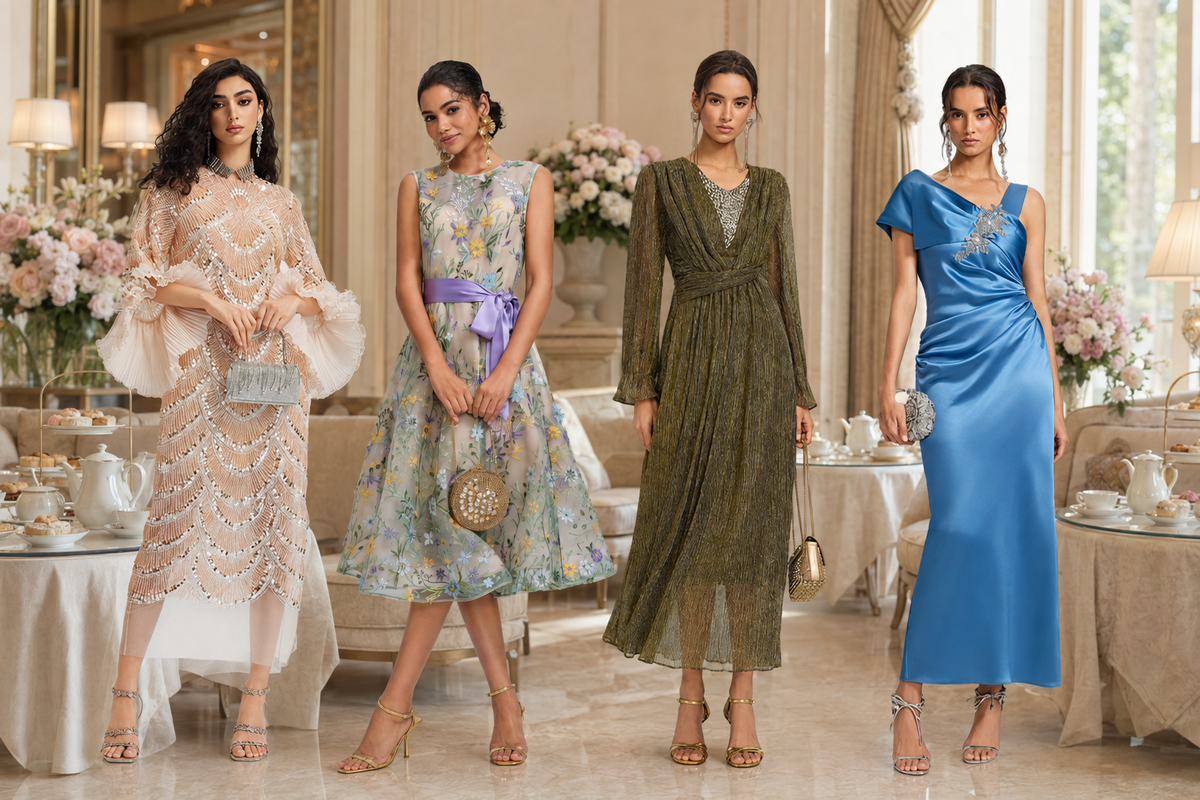 Elegant afternoon tea party outfit for women