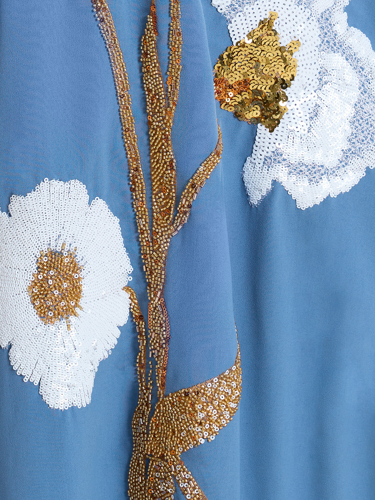 Sequin Embroidered Tulip Floral Dress