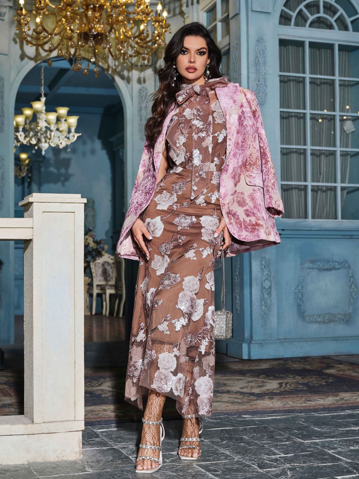 Women's high fashion editorial outfit modern style