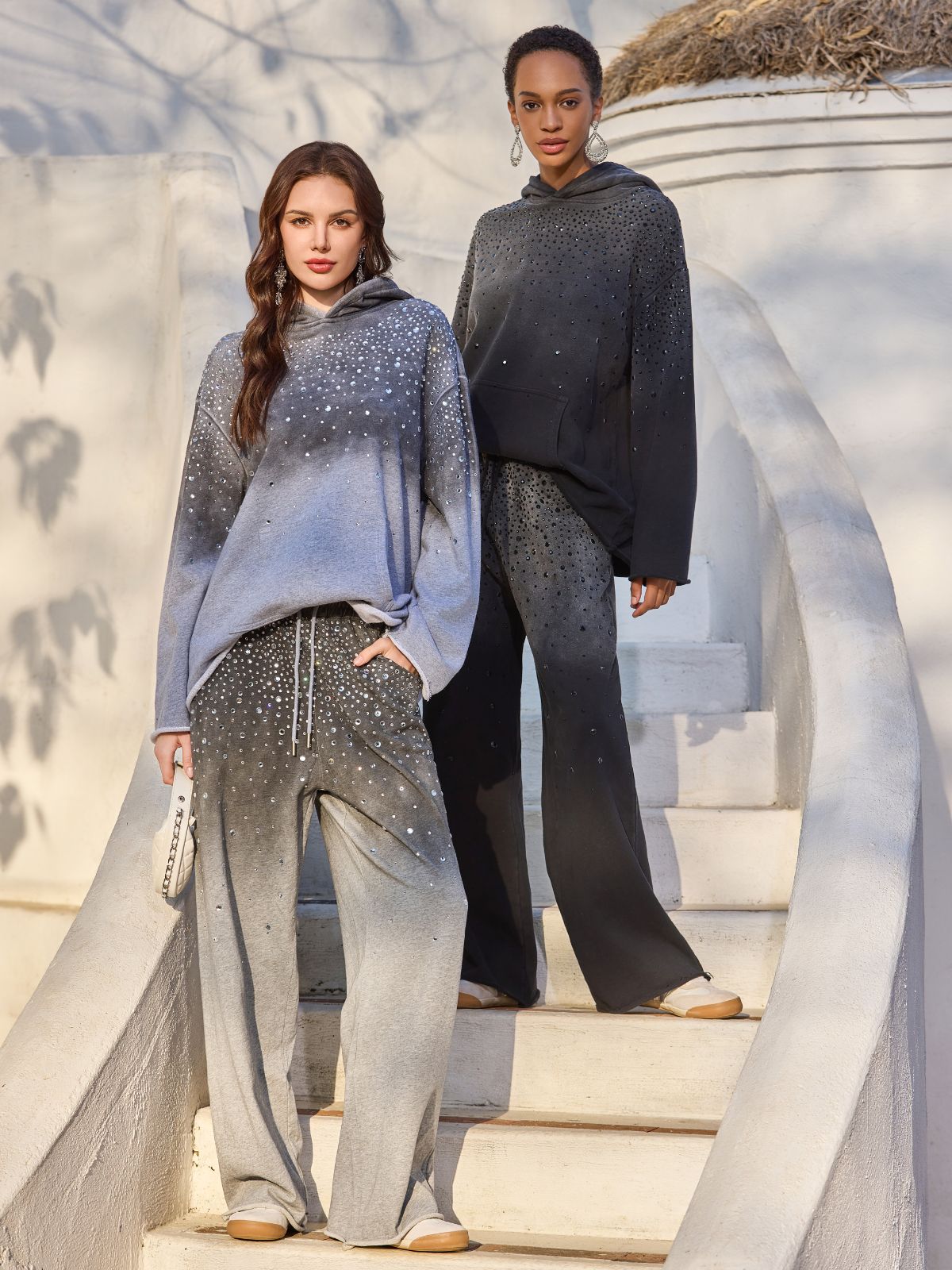 Final Sale | Gradient Starry Beaded Knit Pants