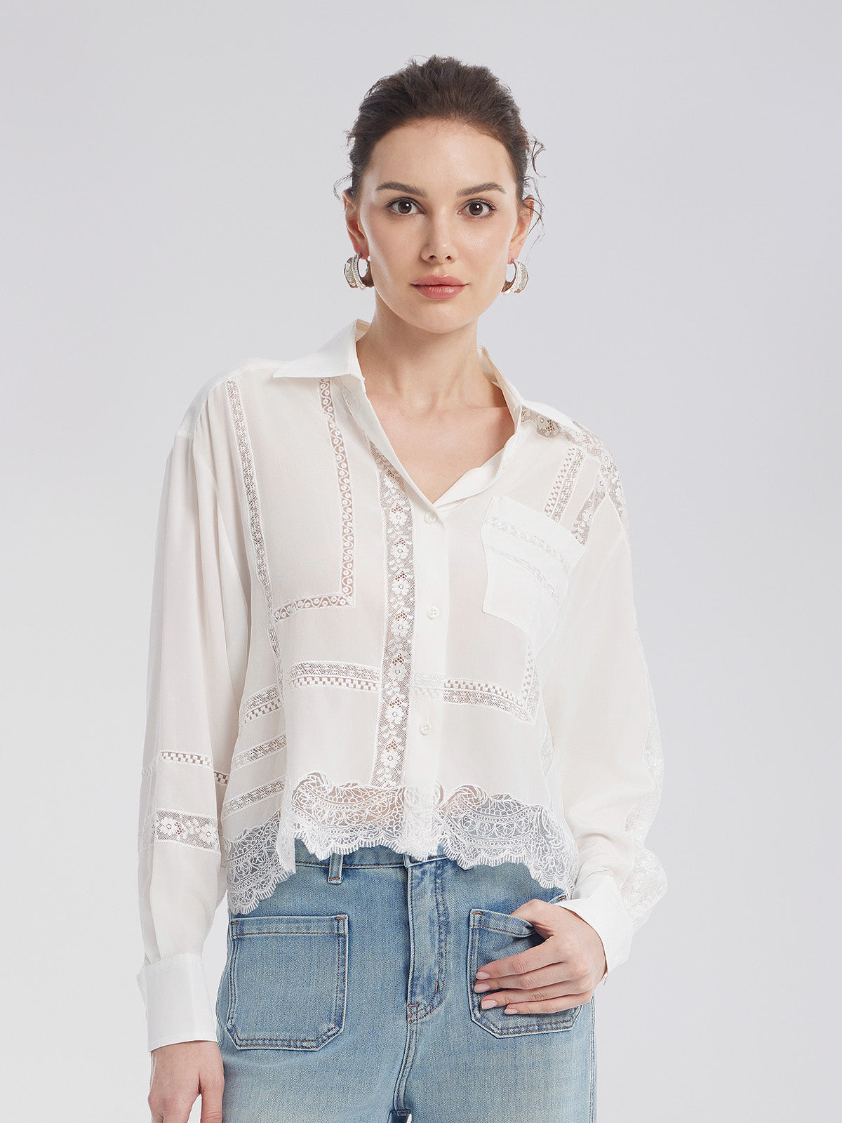 Lifestyle outfit with relaxed styling and natural flow