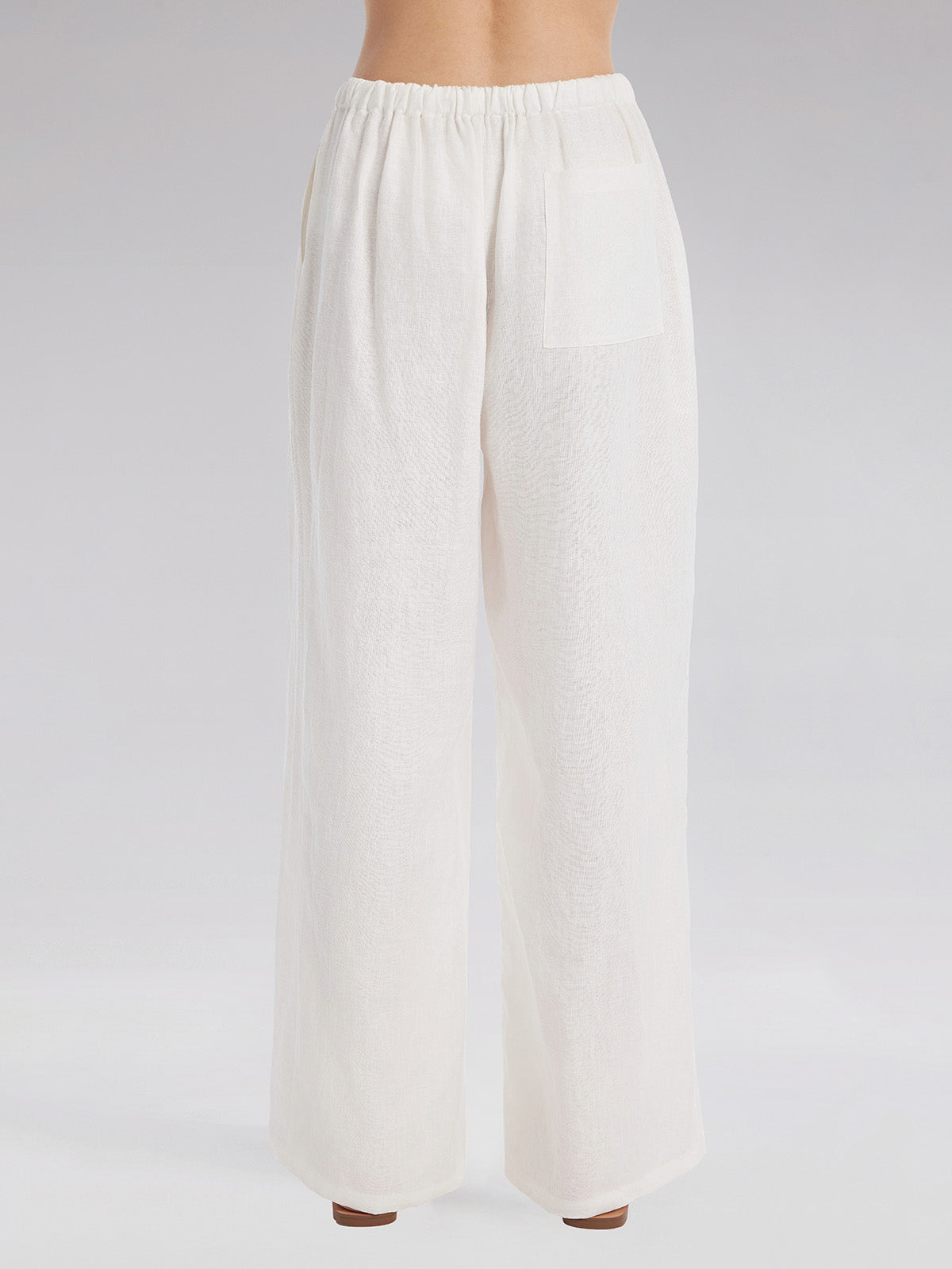Adjustable Linen Straight Pants