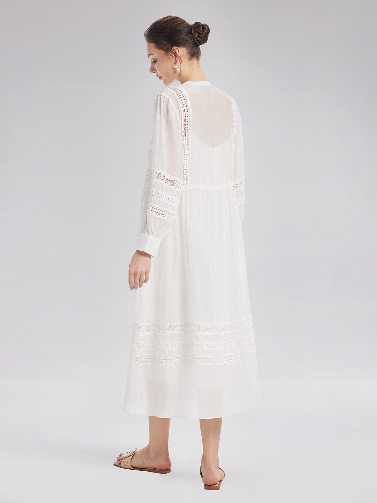 Cutout Embroidered Lacing Dress