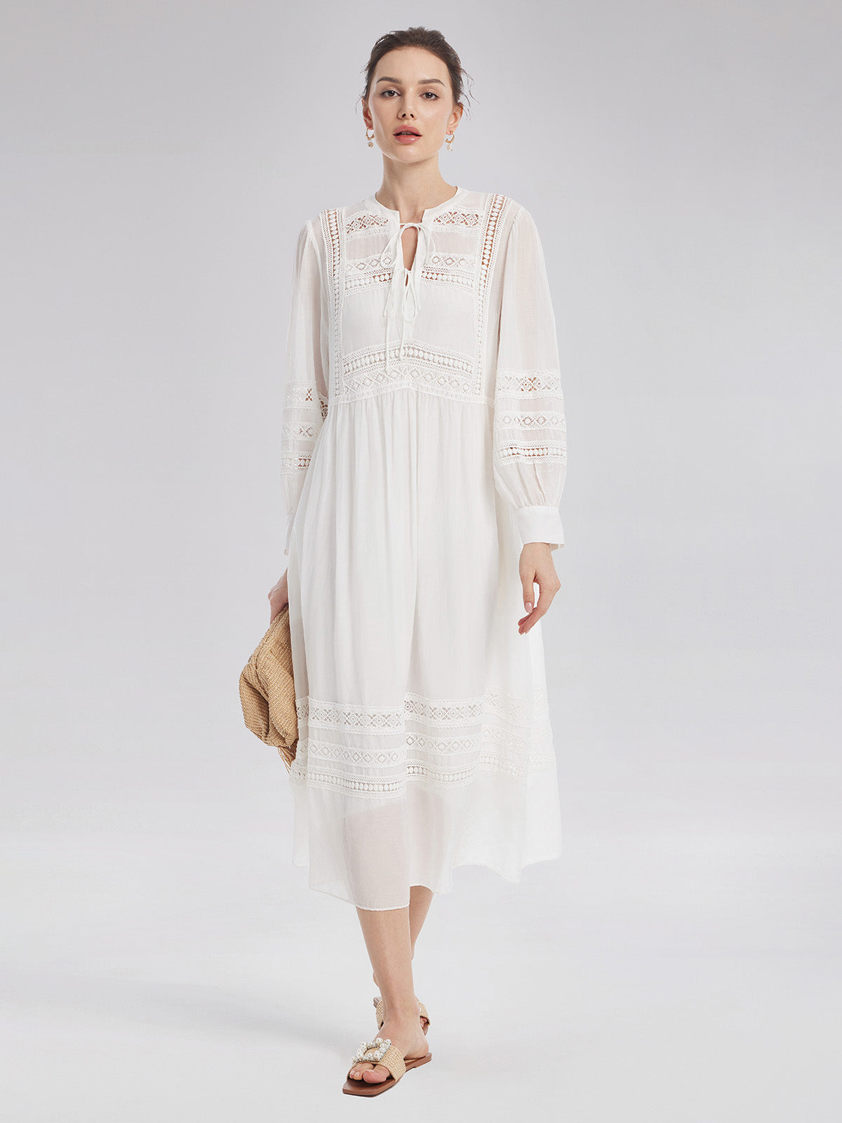 Final Sale | Cutout Embroidered Lacing Dress