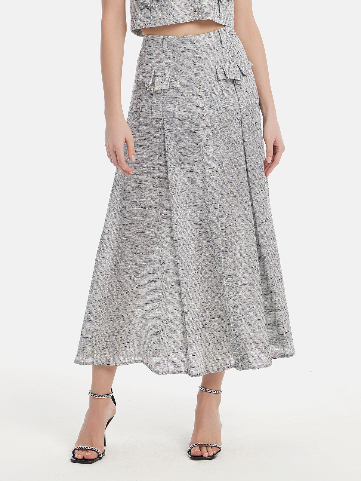 Final Sale | Light Grey Minimalist A-line Skirt