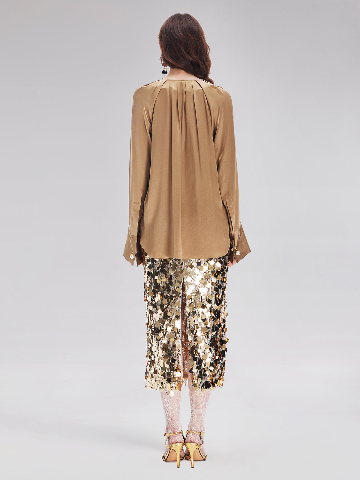 Gold Sequin Rock Skirt - Star Queen