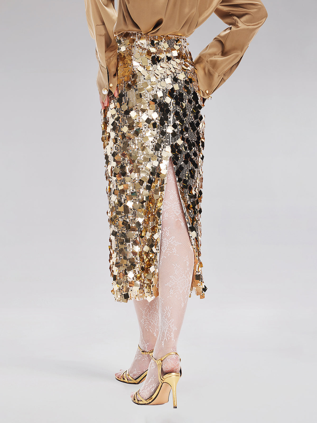 Gold Sequin Rock Skirt