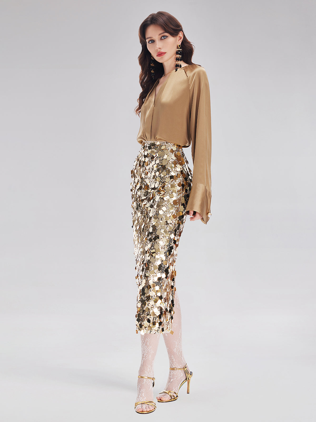 Gold Sequin Rock Skirt