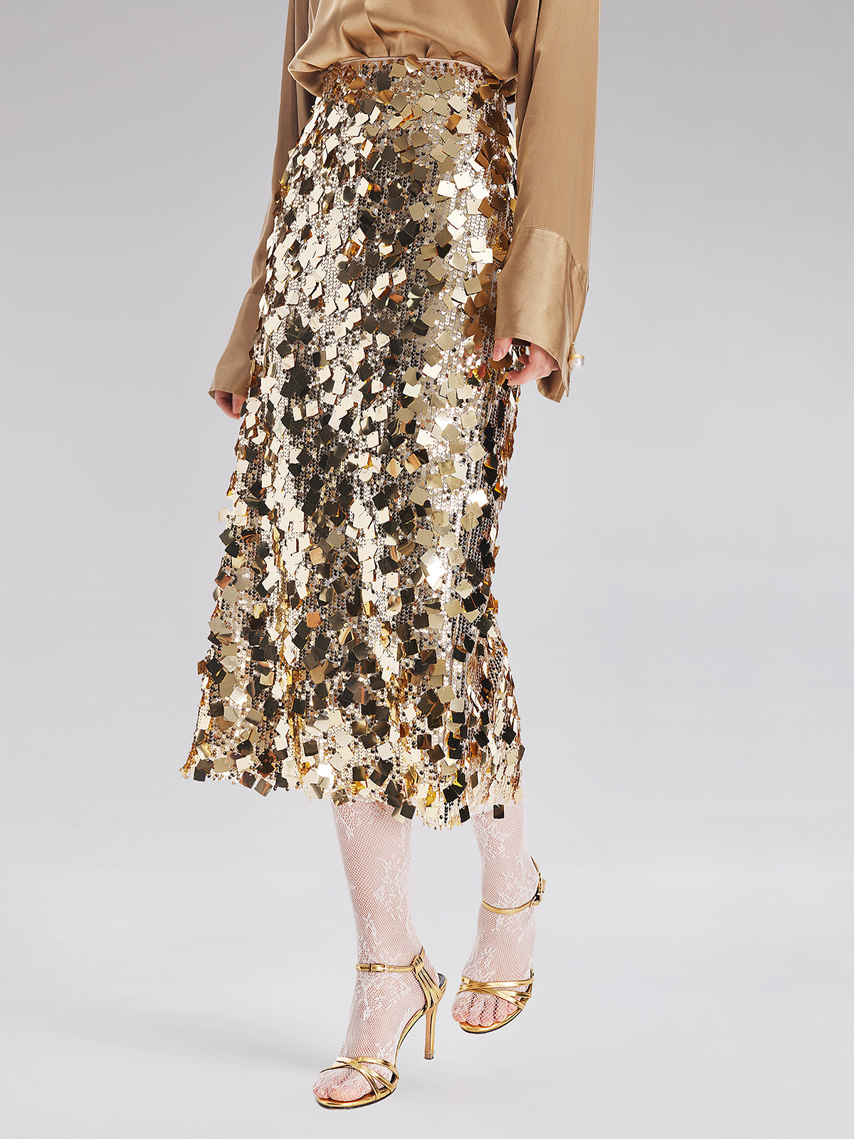Gold Sequin Rock Skirt