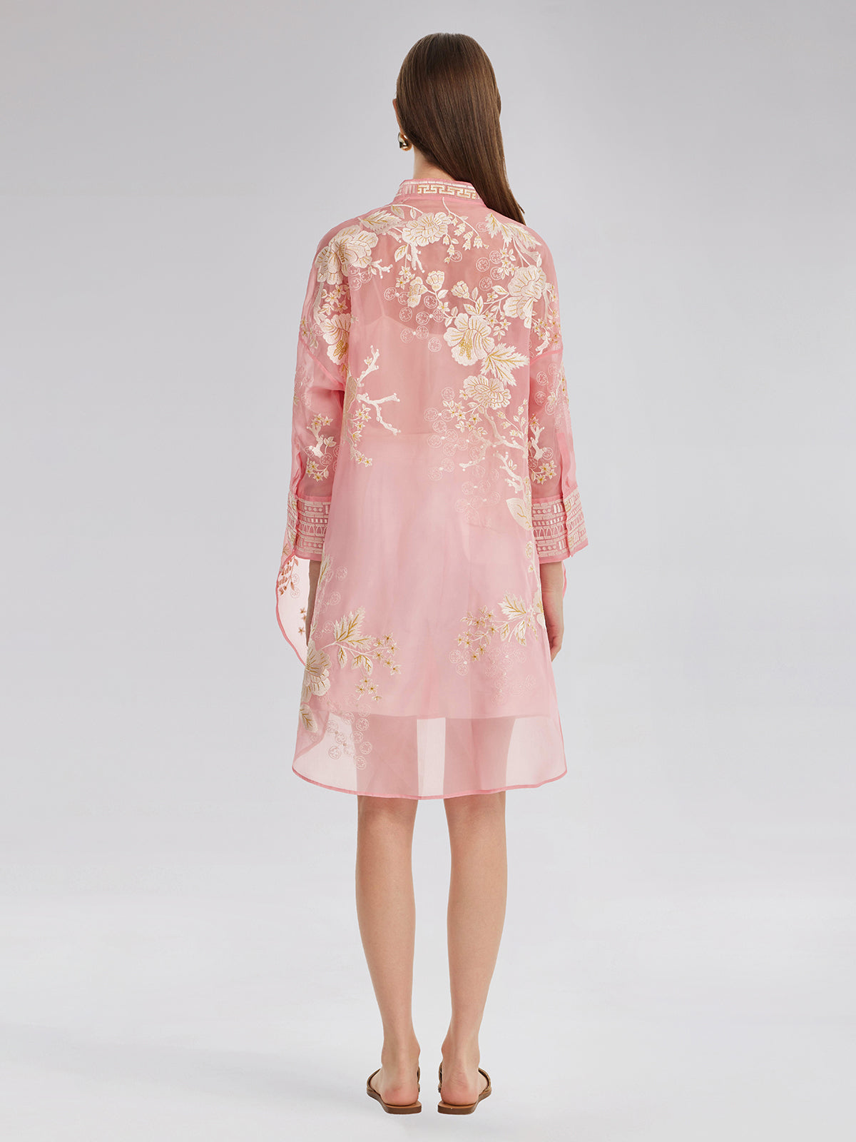 Mulberry Silk Jacquard Long Top