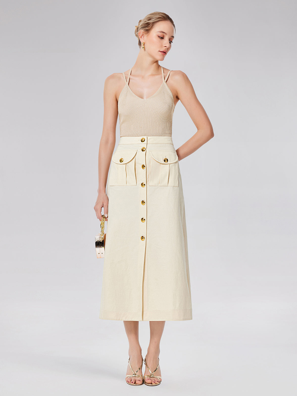 Closed Ribbed Knit Y Back Strap Top