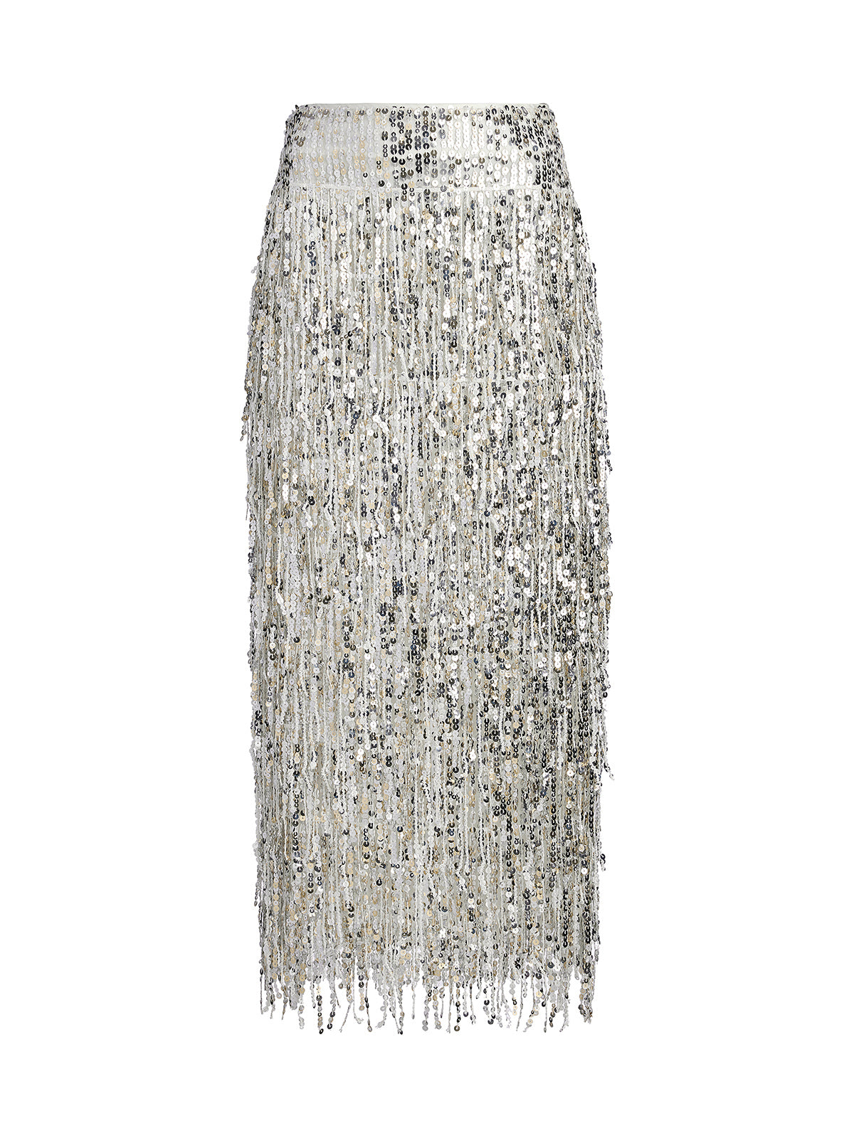 Tassel Sequin Midi Skirt