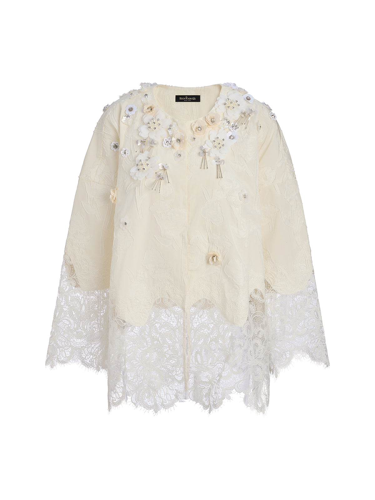 Final Sale | Custom Beaded Lace Jacquard Coat