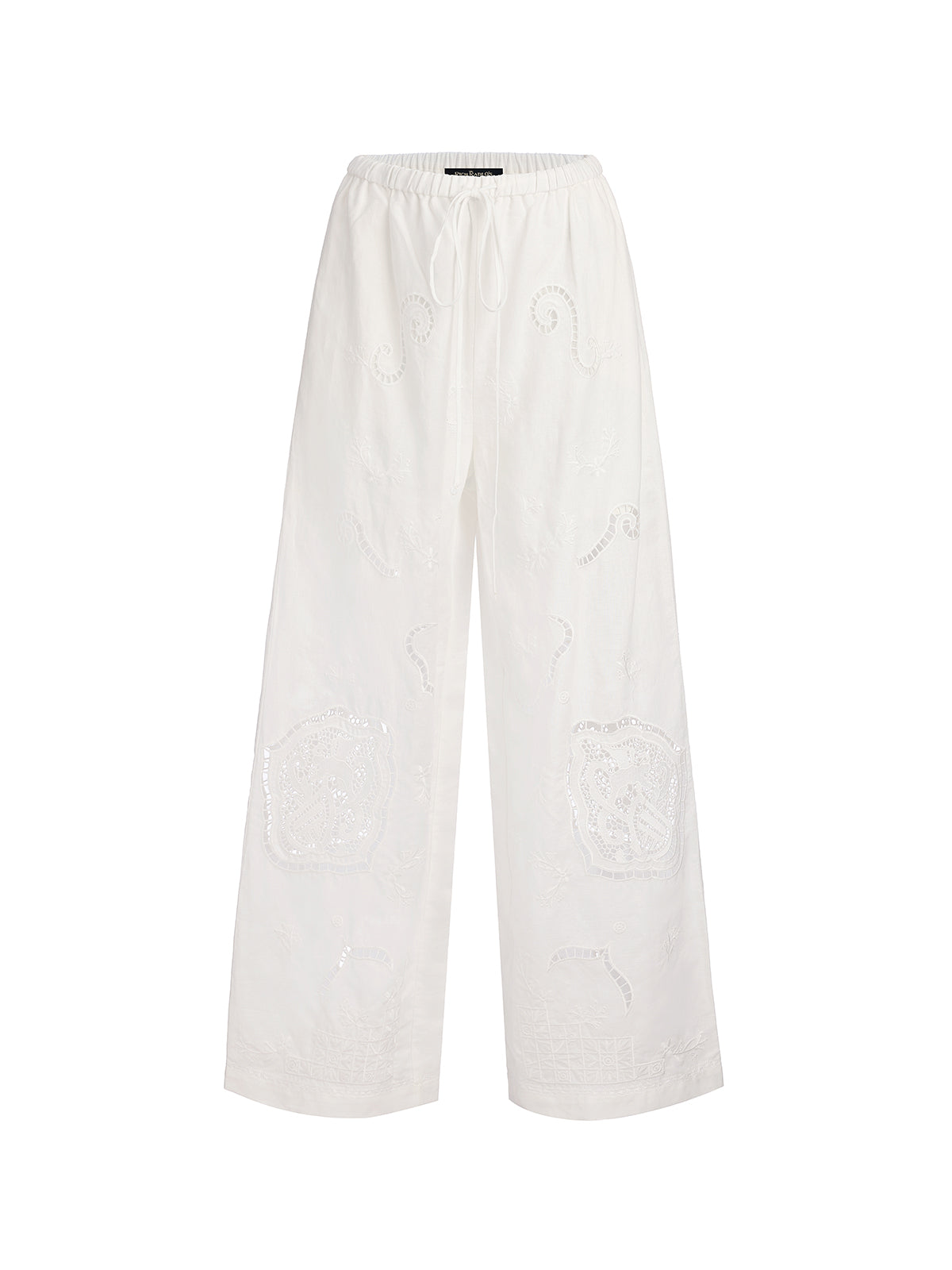 Linen Embroidered Eyelet Vacation Pants