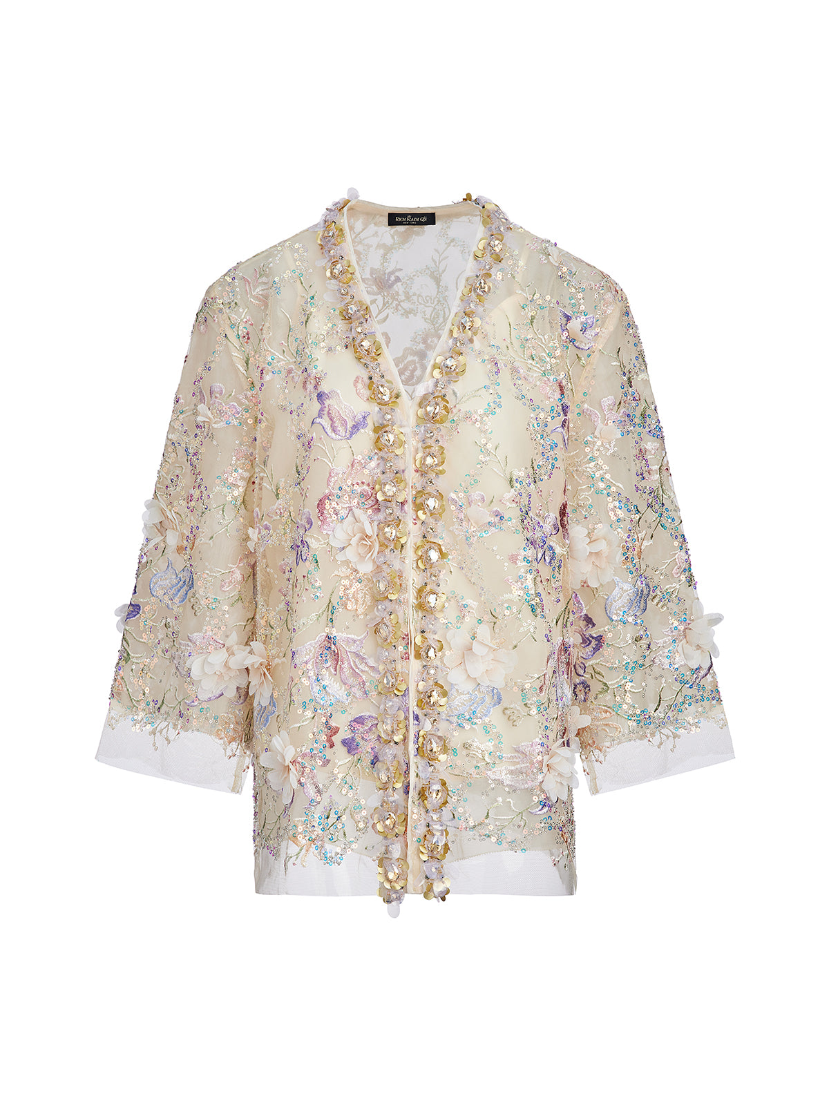 Handcrafted 3D Floral Beaded Embroidery Jacket
