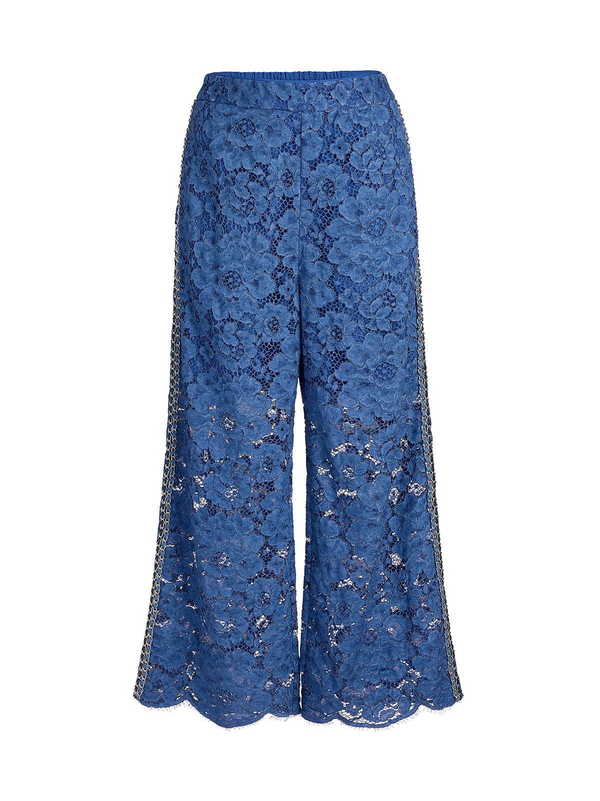 Retro Blue Wash Lace Elastic Pants