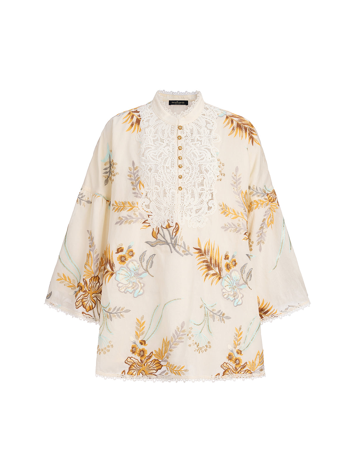 Artistic Floral Embroidered Lace Top
