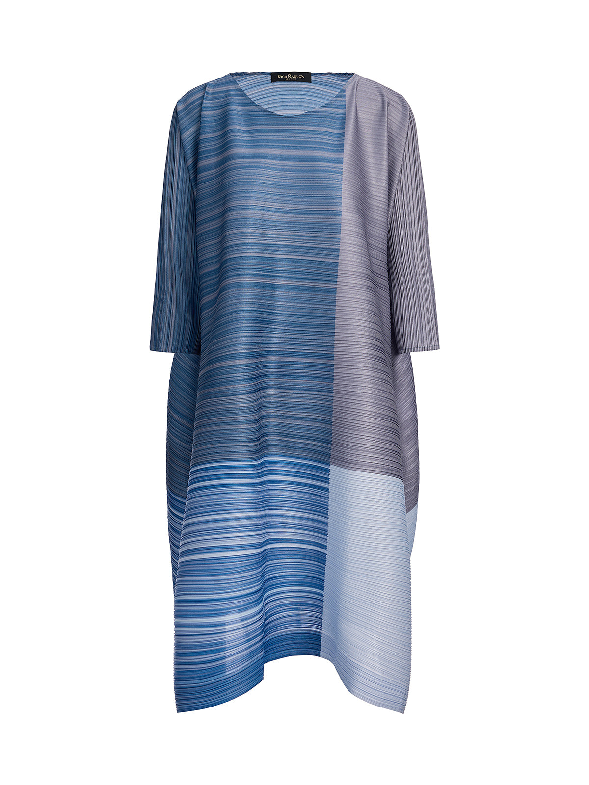 Colorblock Pleated Geometric Dress
