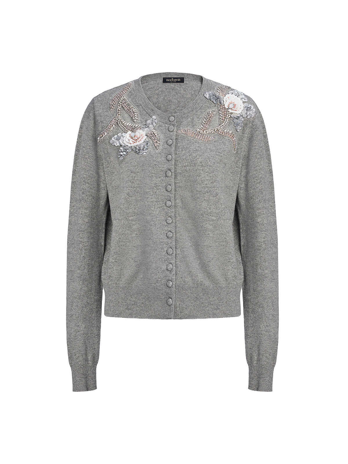 Wool Knit Beaded Cardigan (100% Wool)
