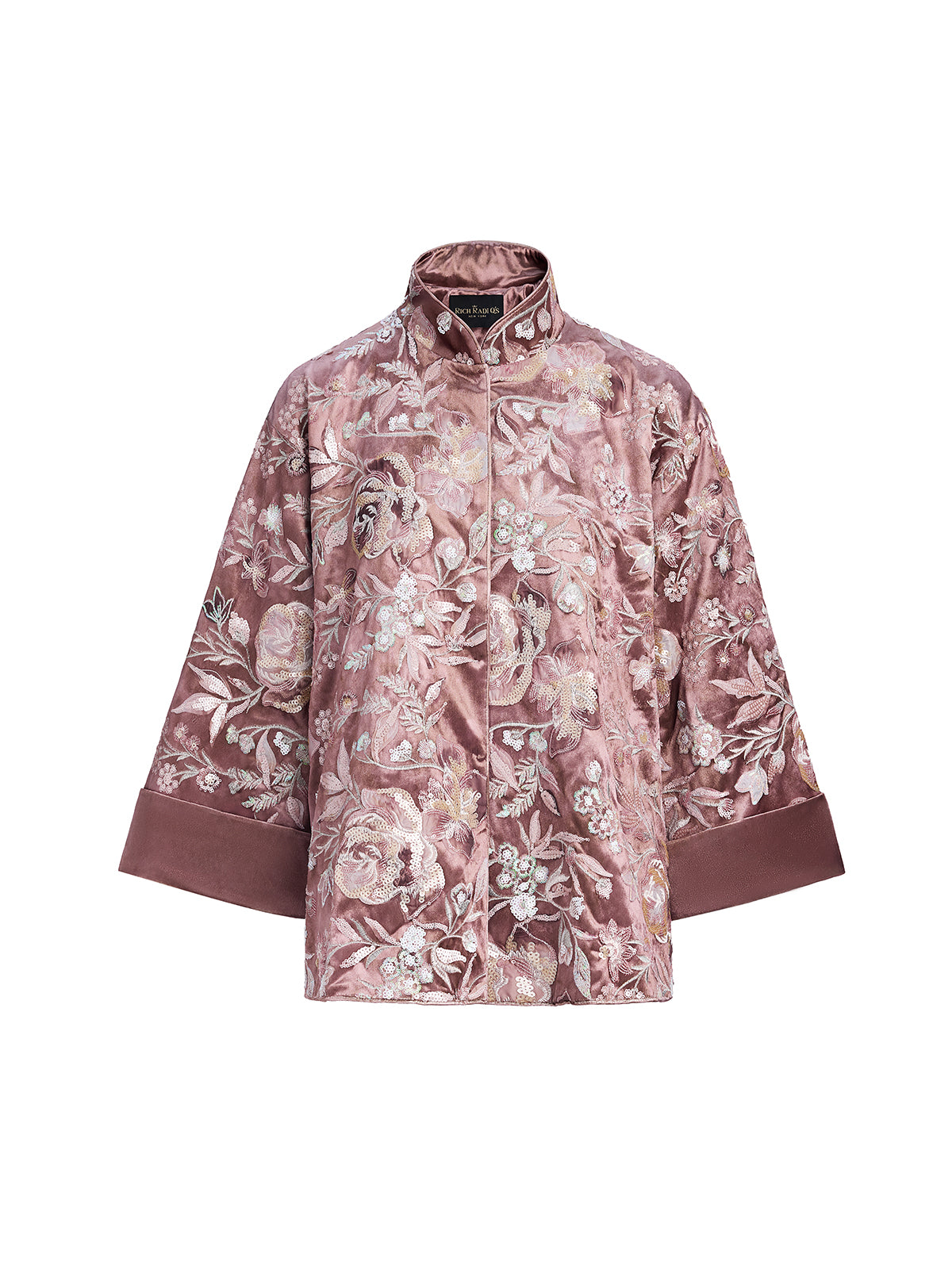 Velvet Sequined Floral Embroidered Jacket