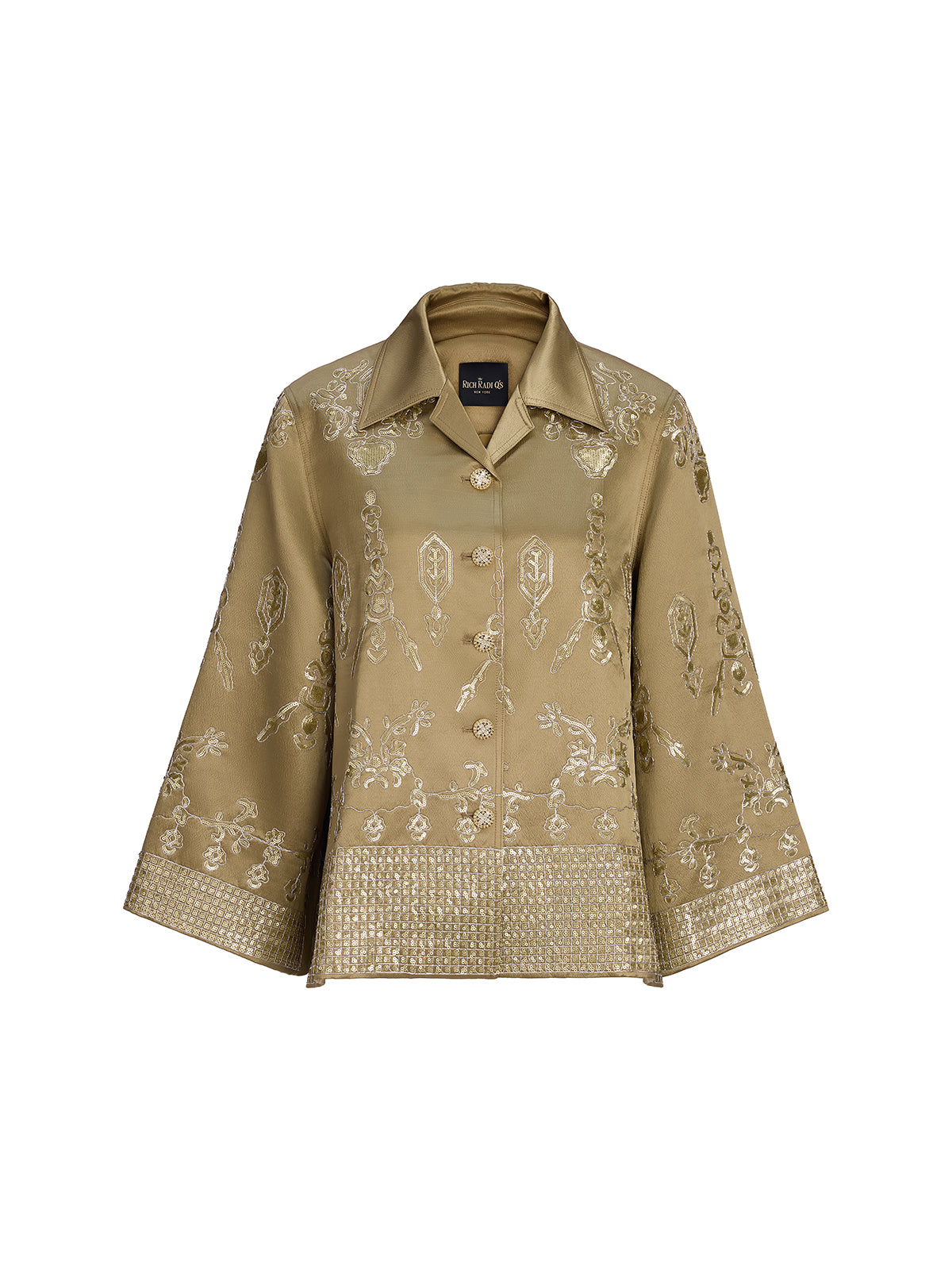 Lustrous Embroidered Floral Jacket