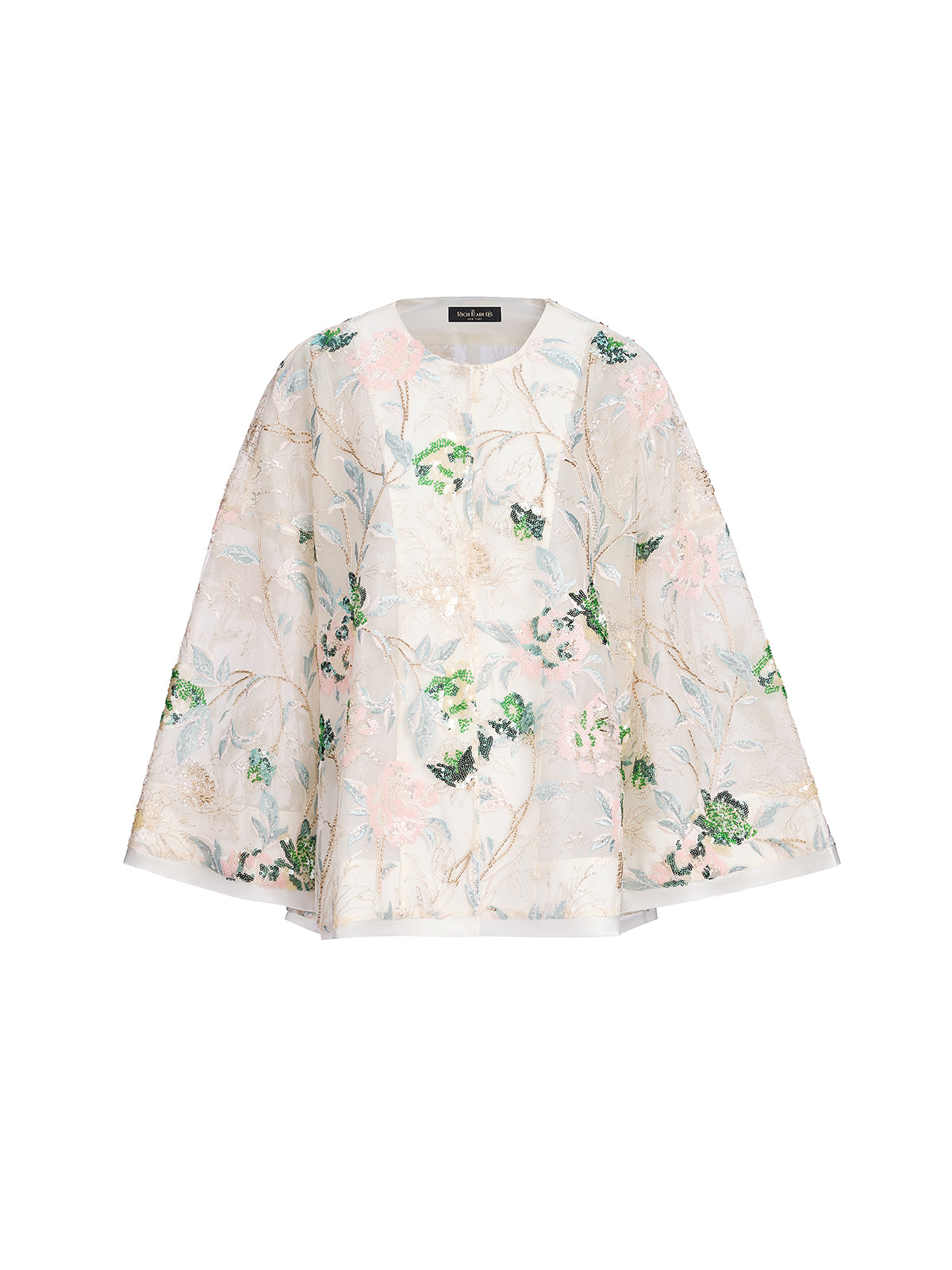 Sequin Floral Embroidered Shirt
