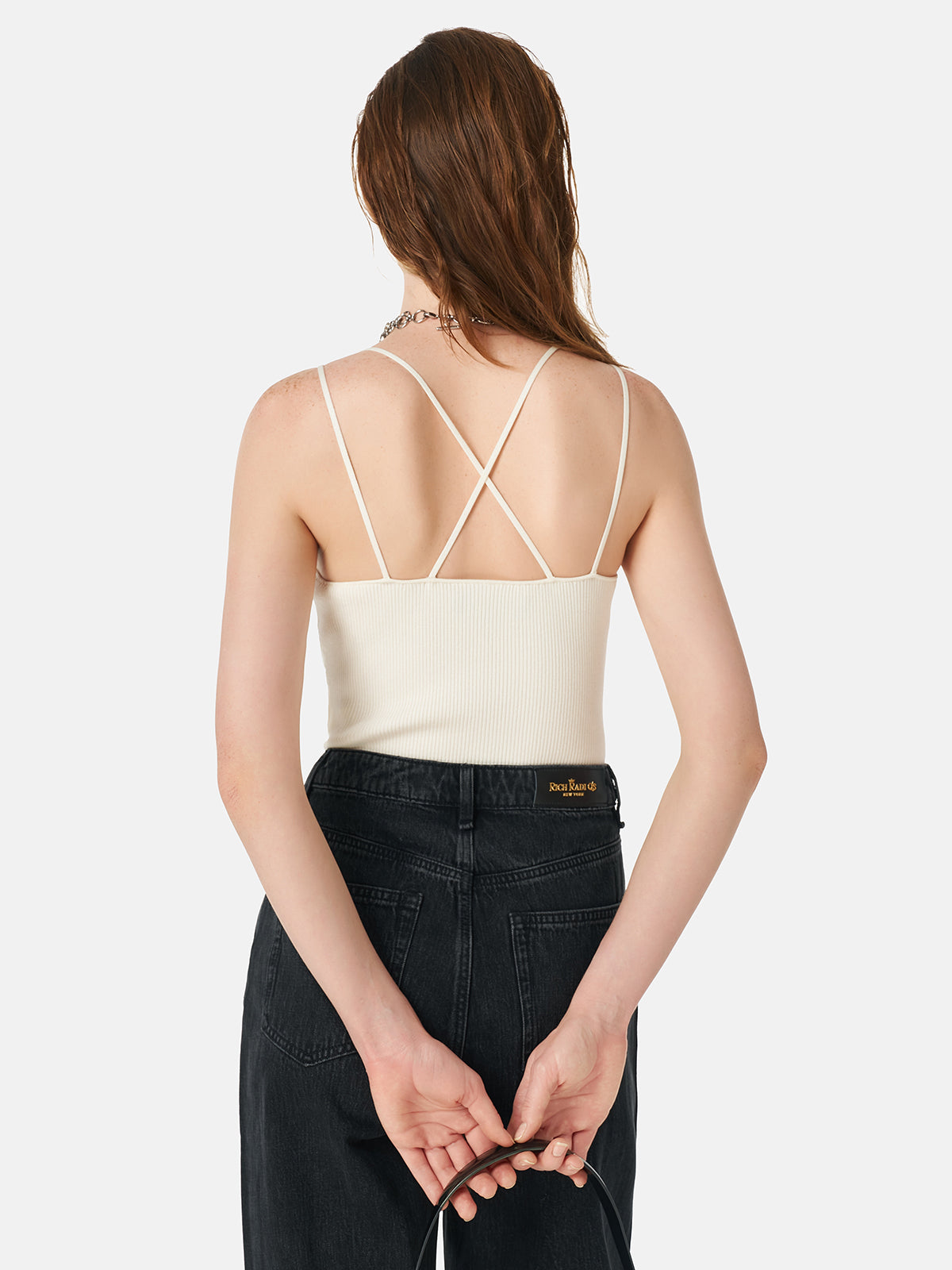 Ribbed Knit Double Straps Top