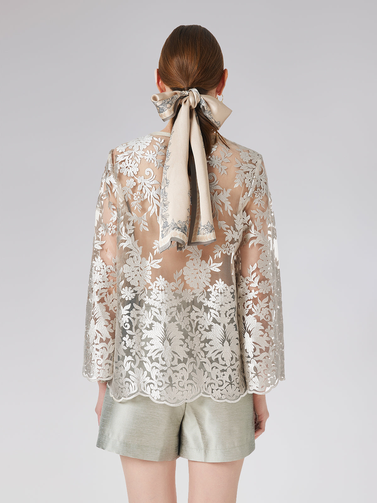 Silk Embroidery Lace Blouse