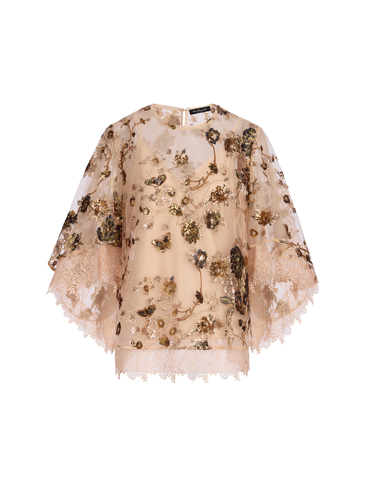 Luxurious Embroidered Sequin Long-Sleeve Top