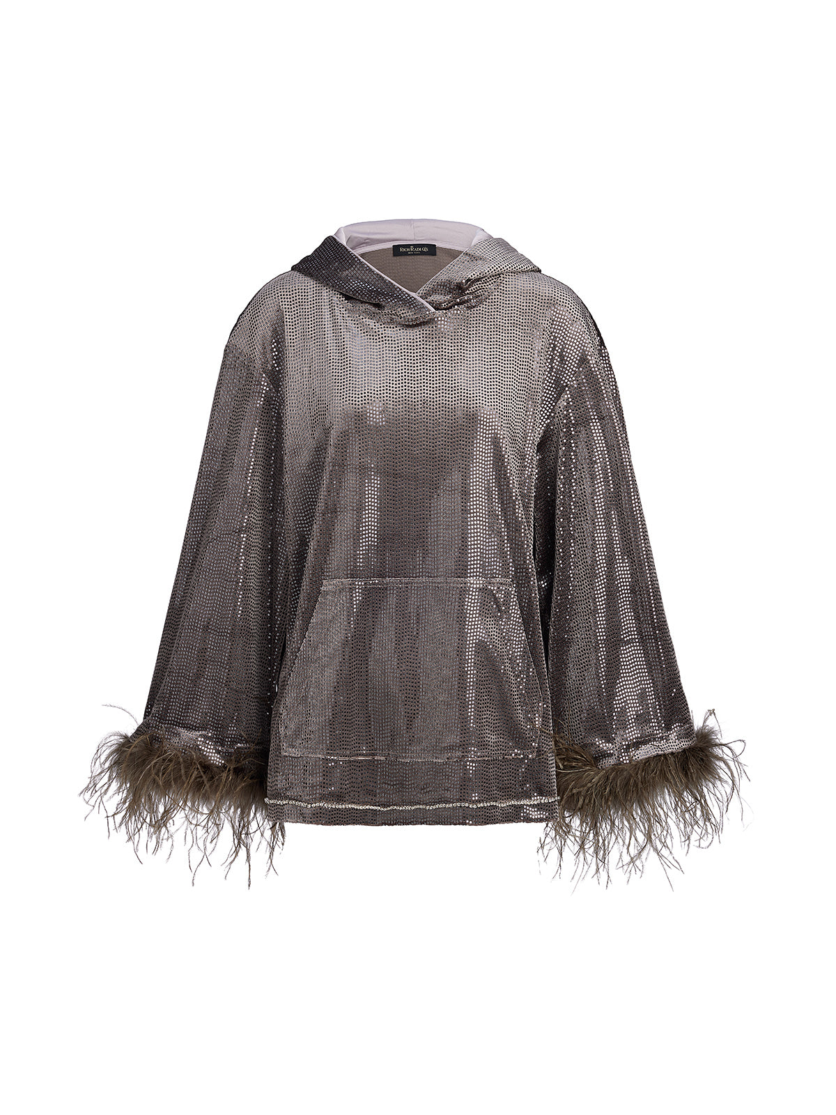 Hand-Sewn Feather Detachable Hoodie