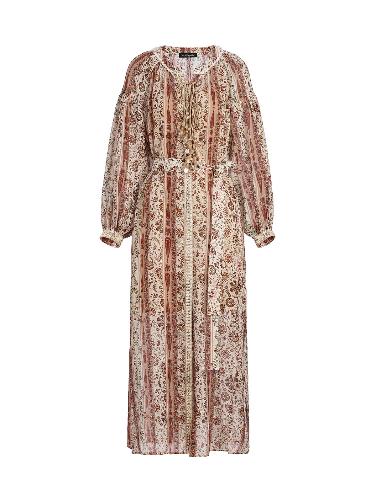 Breathable Ethnic Print Ramie Dress
