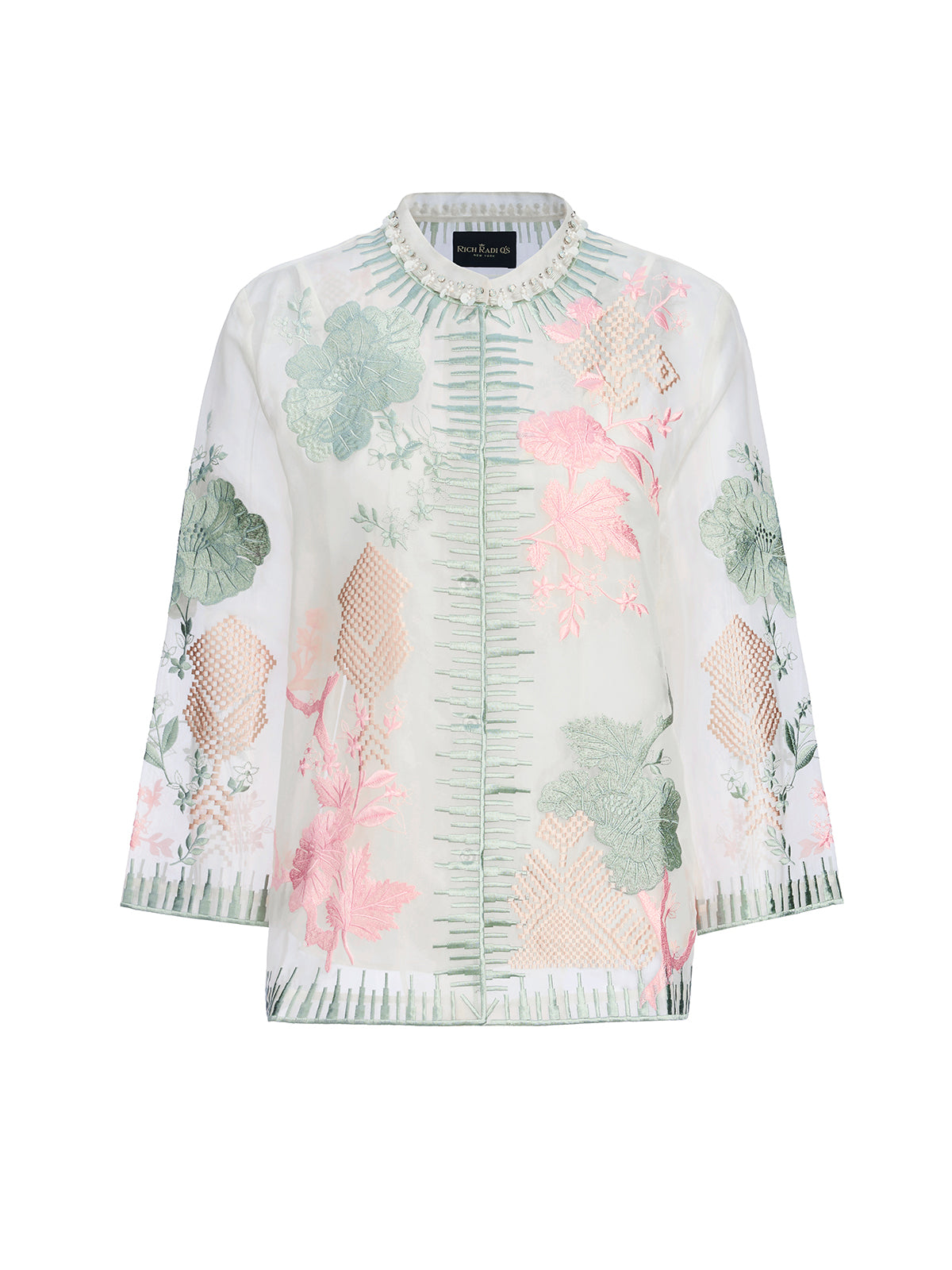 Silk Organza Embroidered Shirt