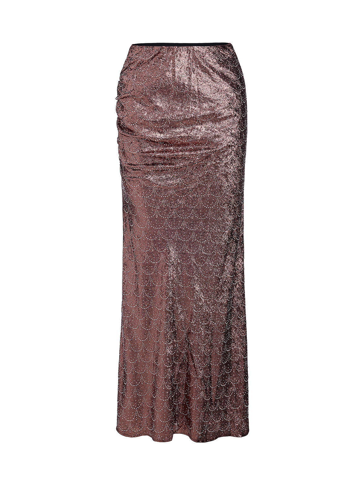 Rhinestone Side Slit Fishtail Skirt