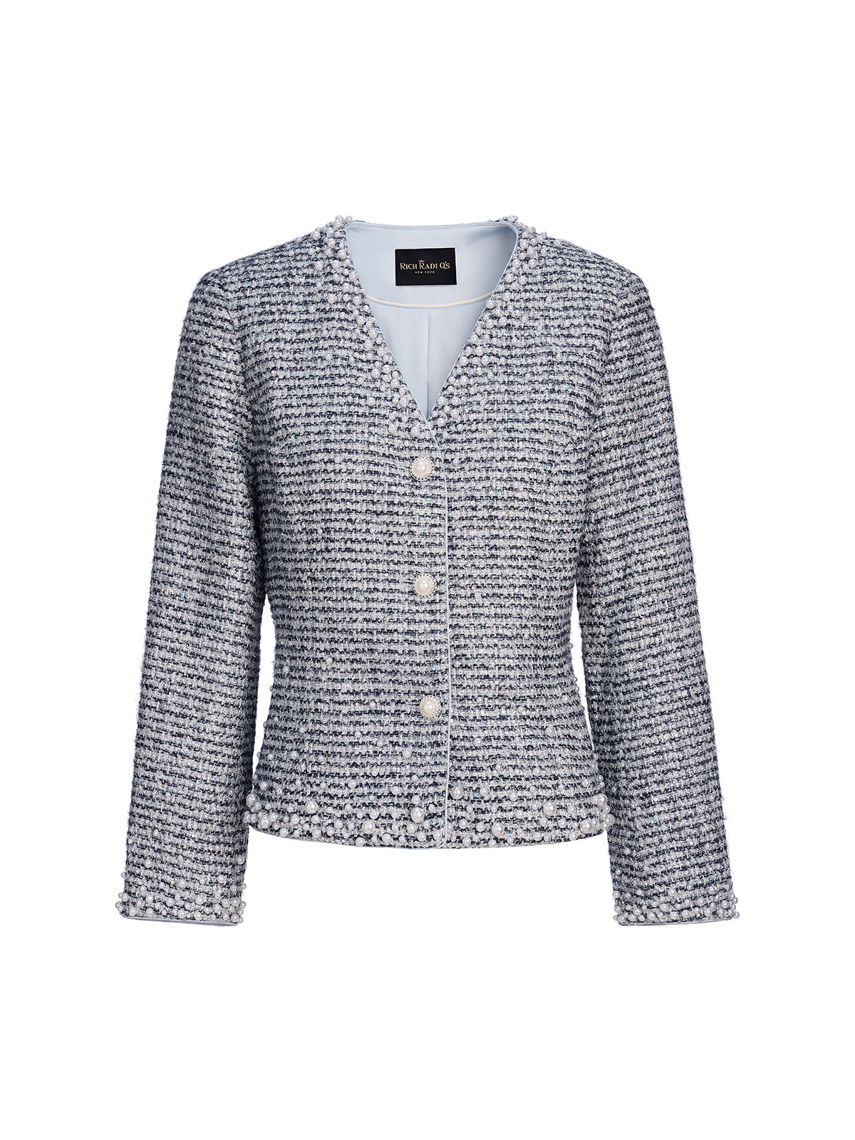 French Hand-Beaded Pearl Tweed Jacket