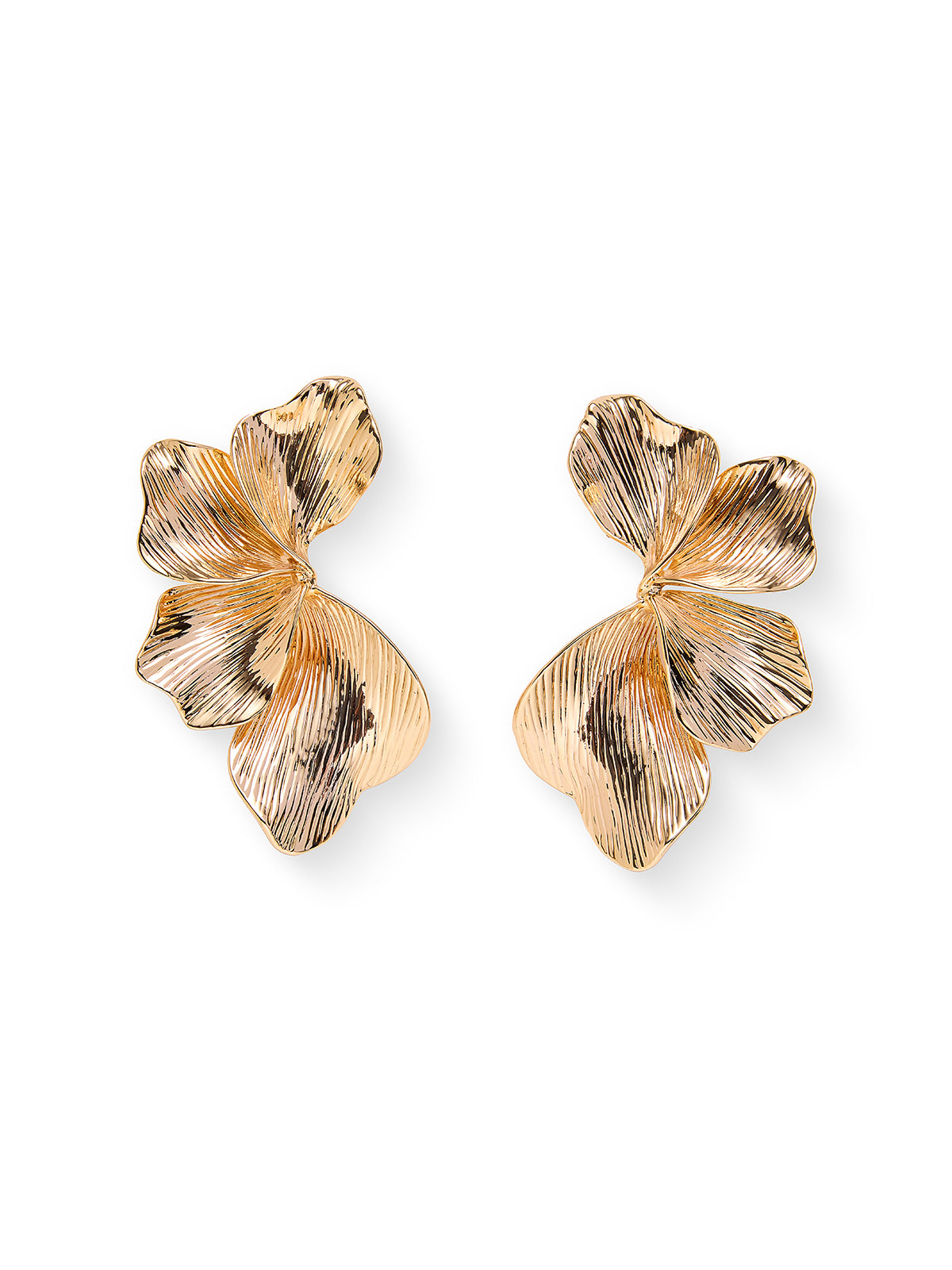 Ginkgo Leaf Gold Tone Earrings