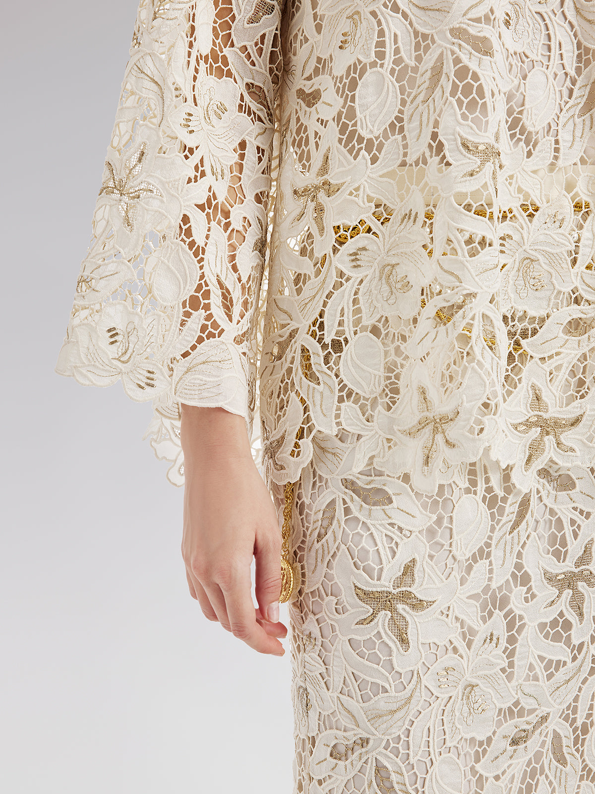Textured Lace Beaded Top