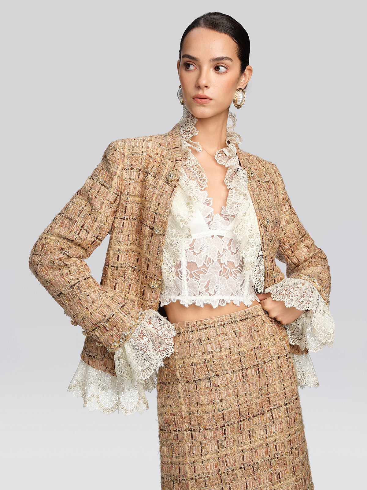 Silk Floral Guipure Lace Blouse