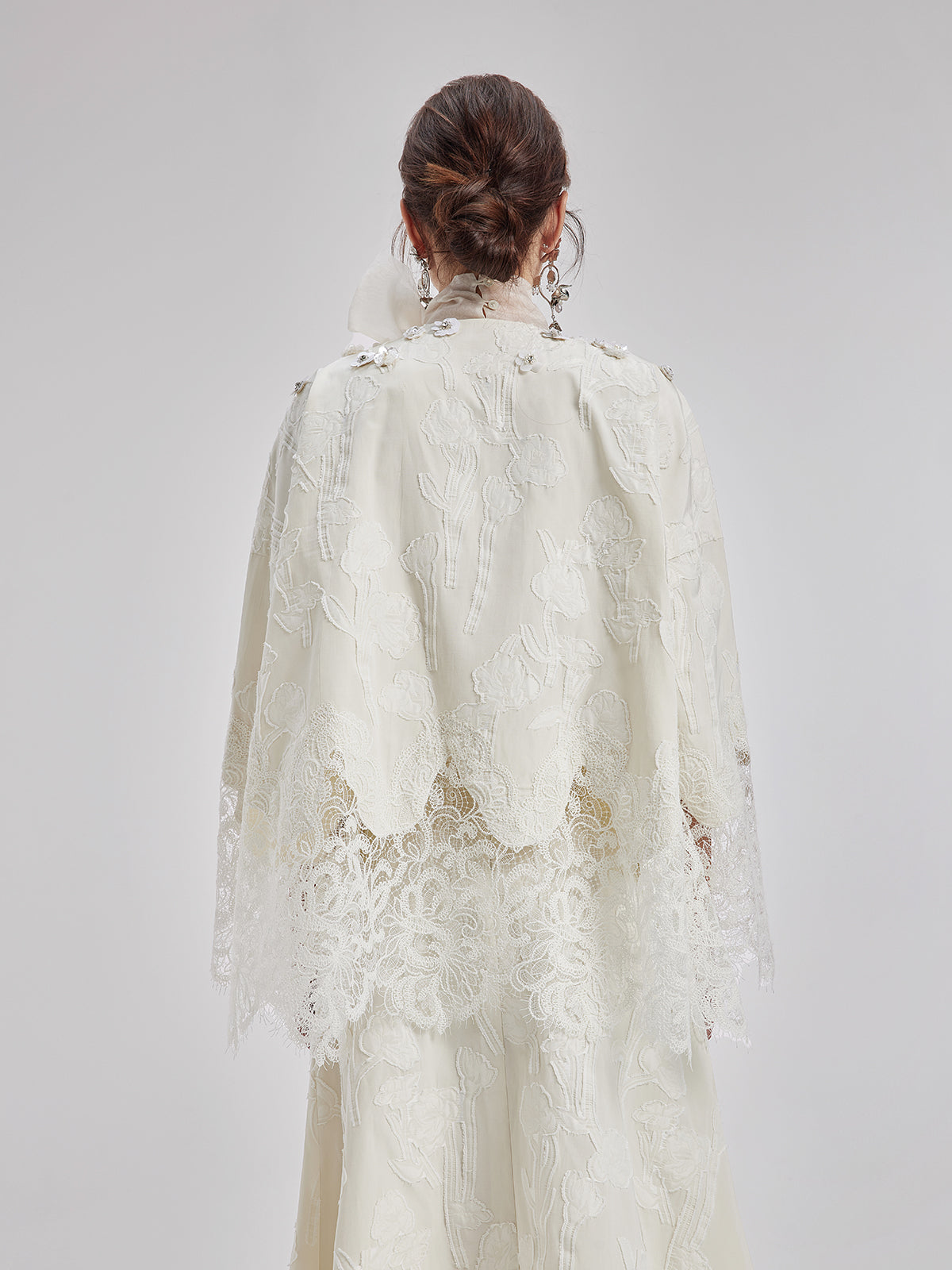 Final Sale | Custom Beaded Lace Jacquard Coat