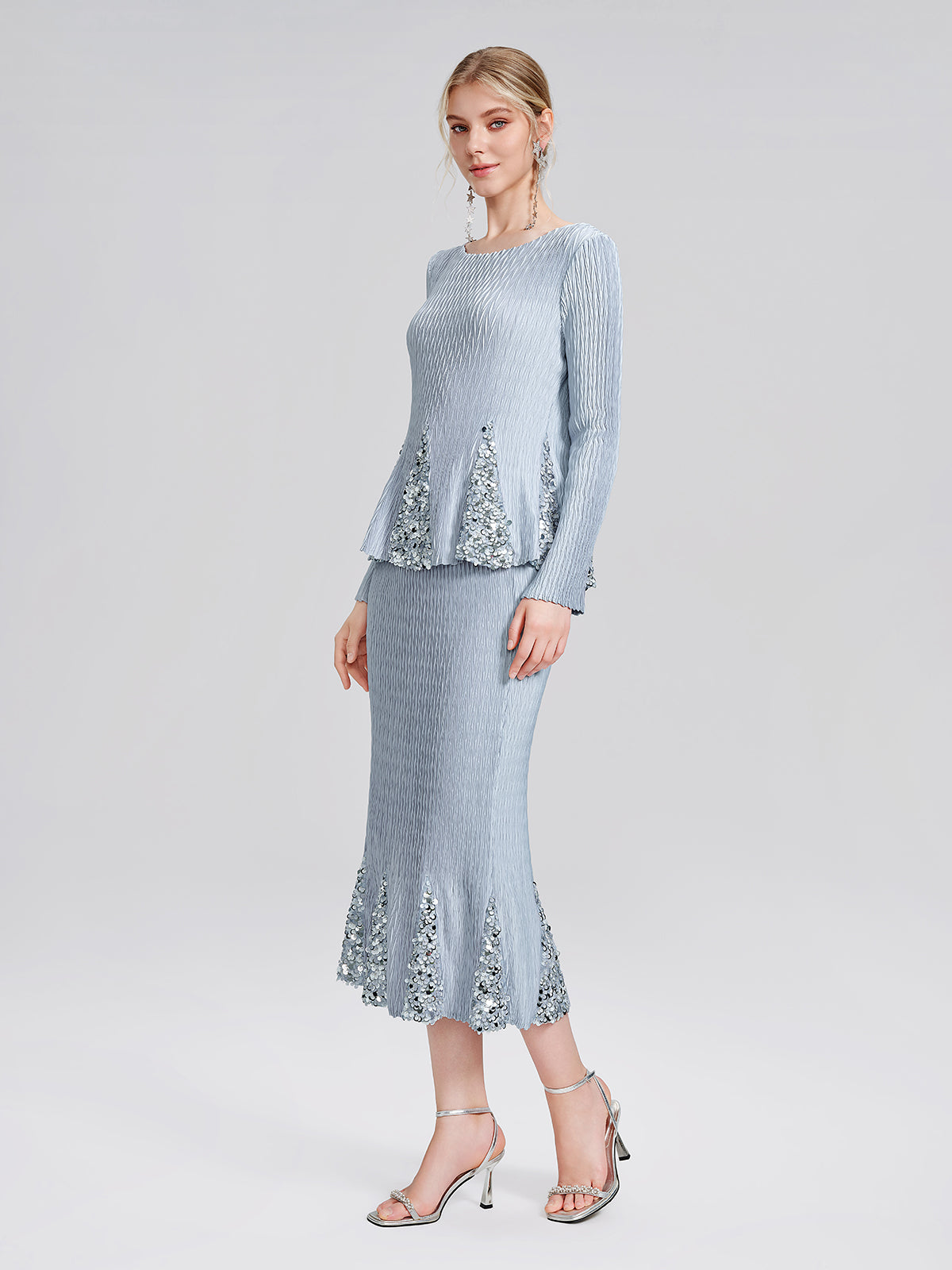 Pleated Sequin Mermaid Set