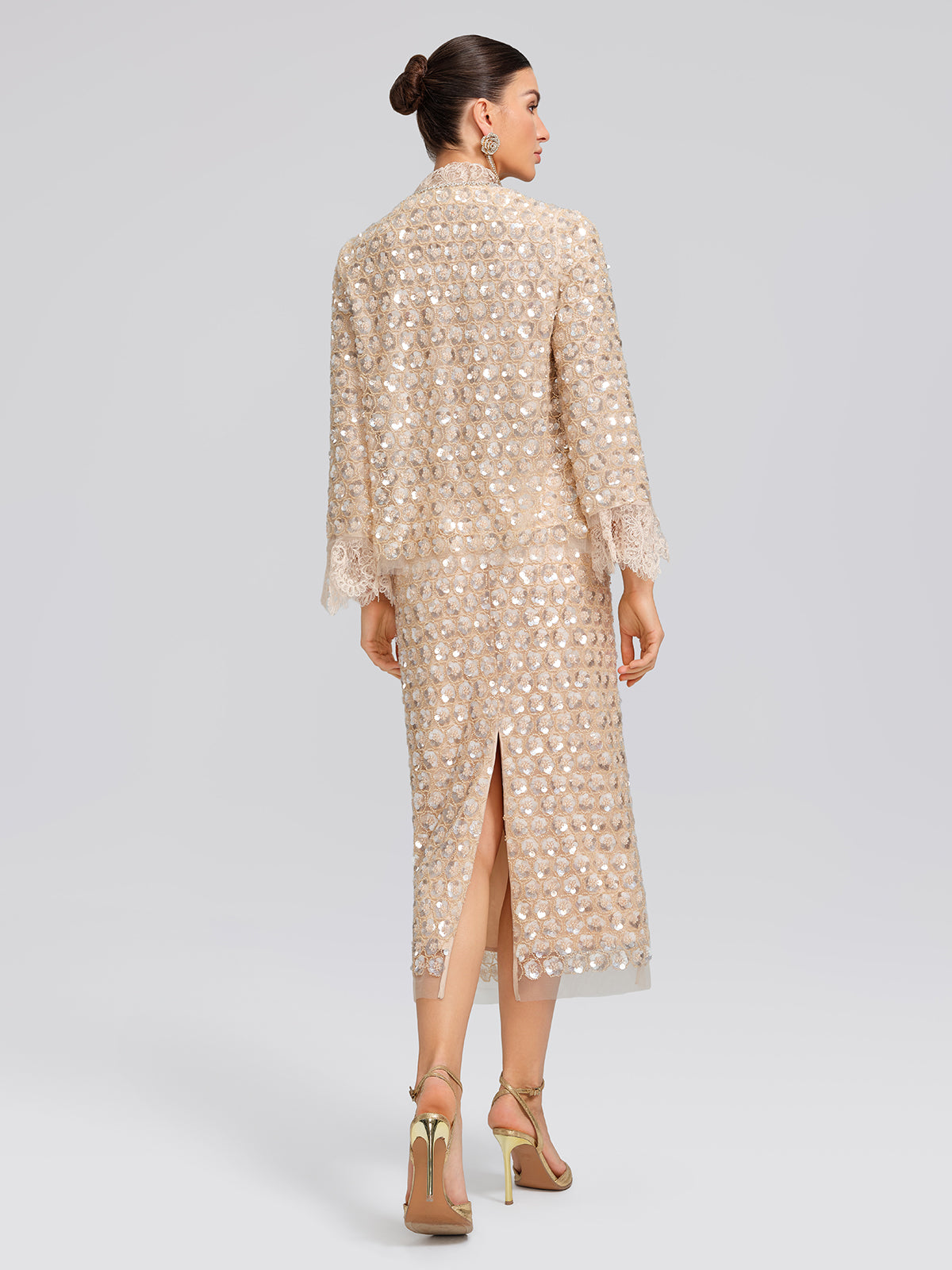 Art Floral Sequin Hand-Beaded Cardigan