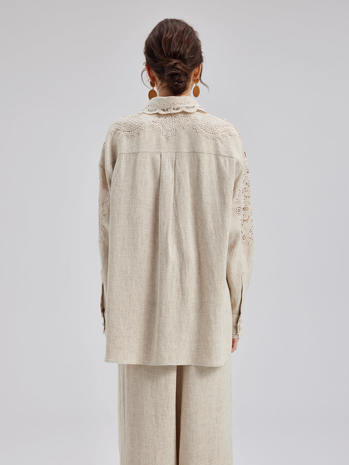 Final Sale | French Ramie Lace Detail Top