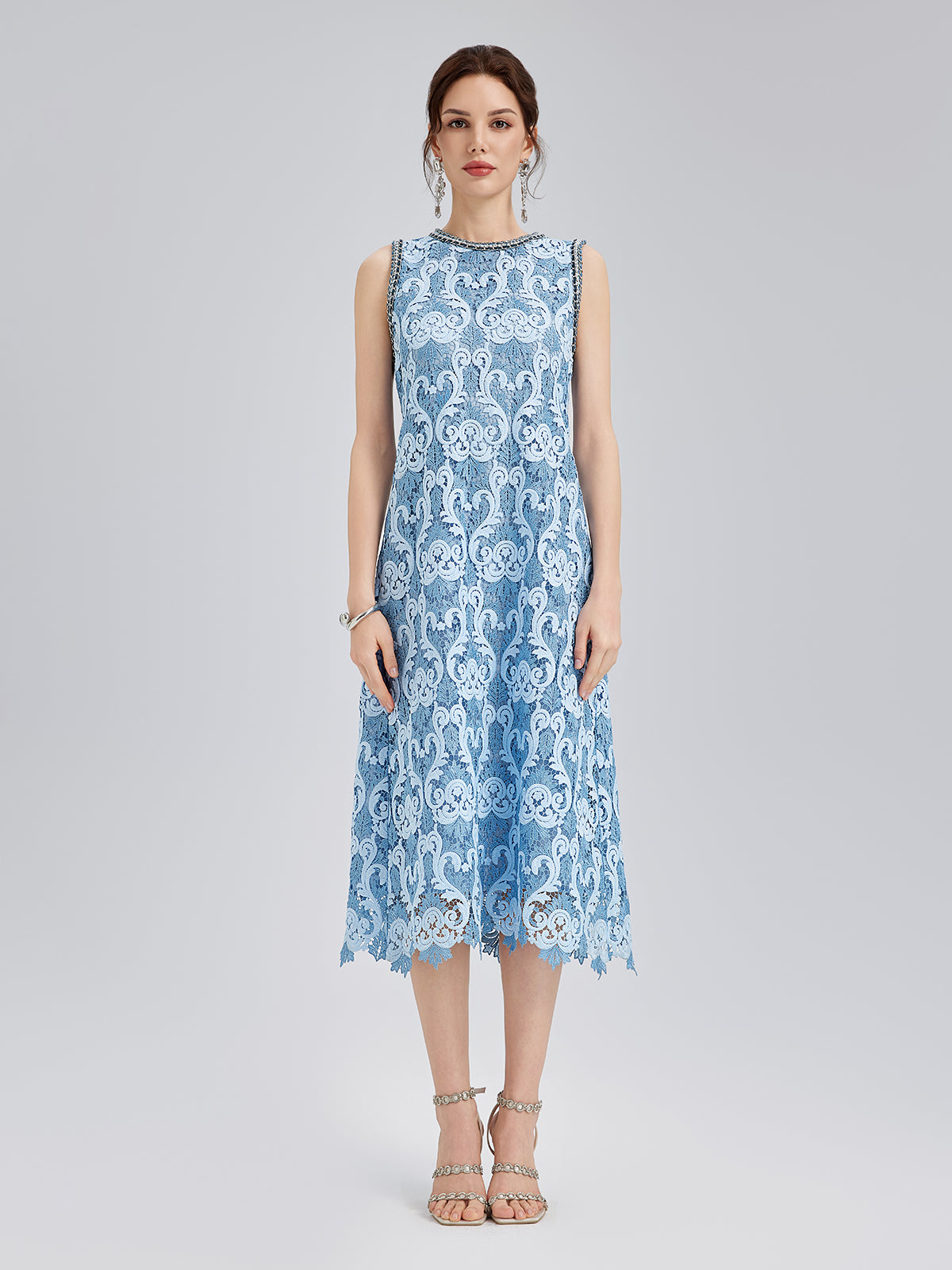 Final Sale | Baroque Two-Tone Lace Dress