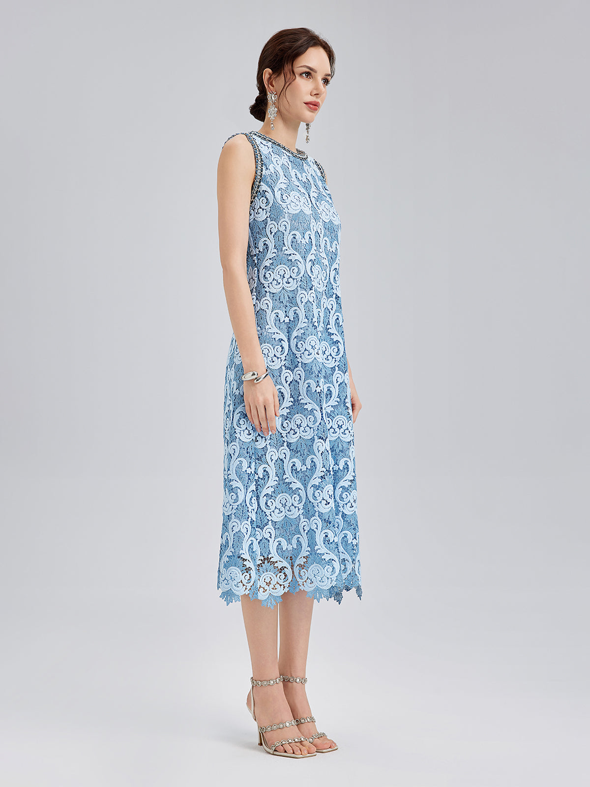 Final Sale | Baroque Two-Tone Lace Dress