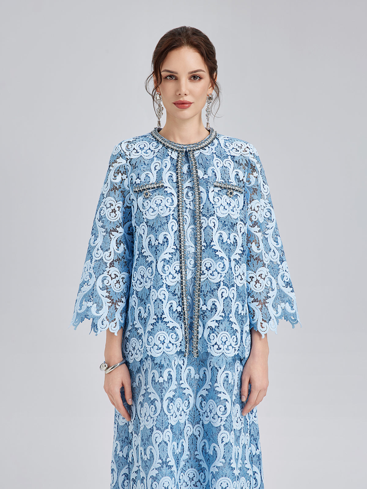 Final Sale | Baroque Two-Tone Lace Jacket
