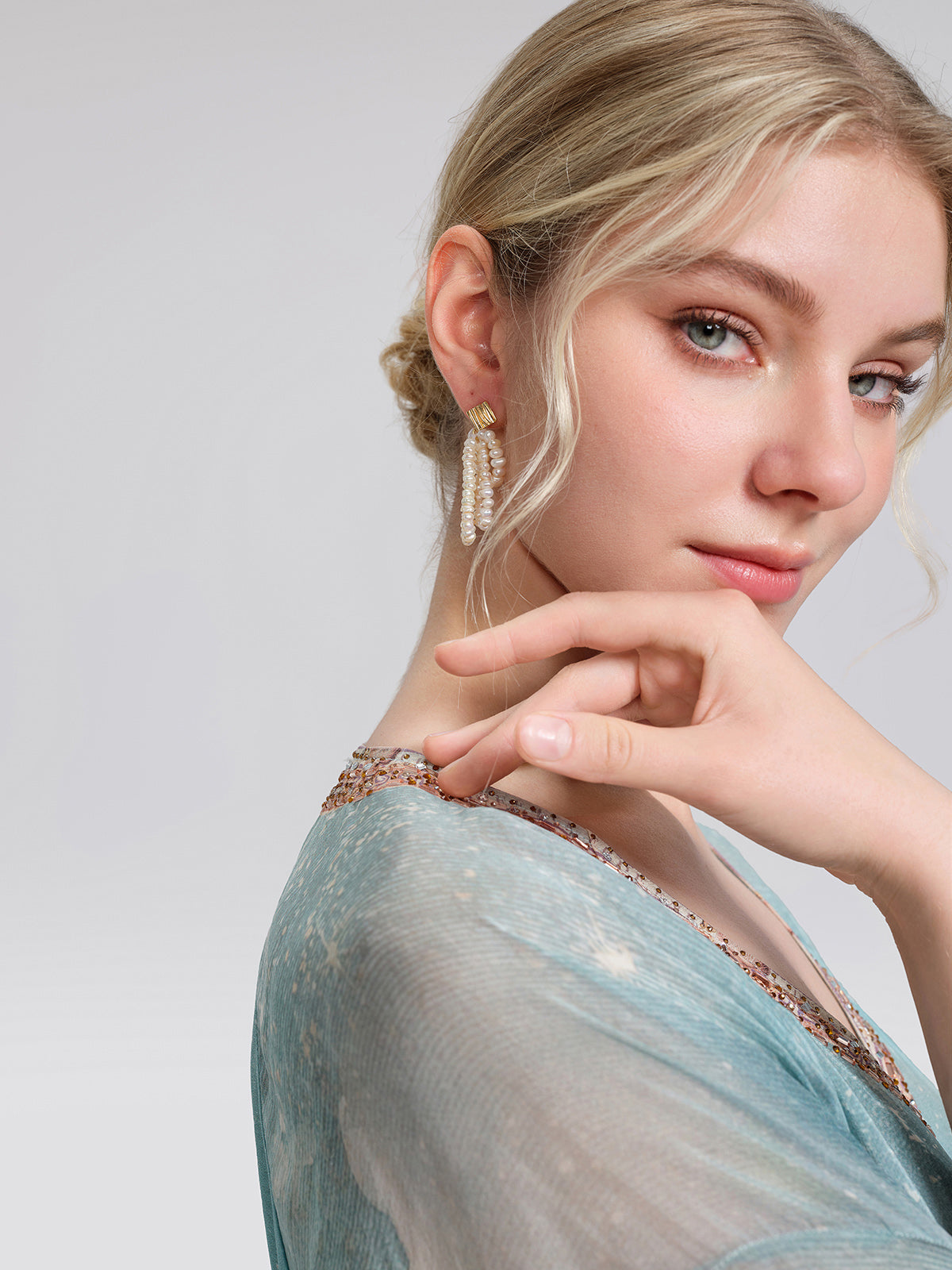 Baroque Pearl Woven Vintage Earrings