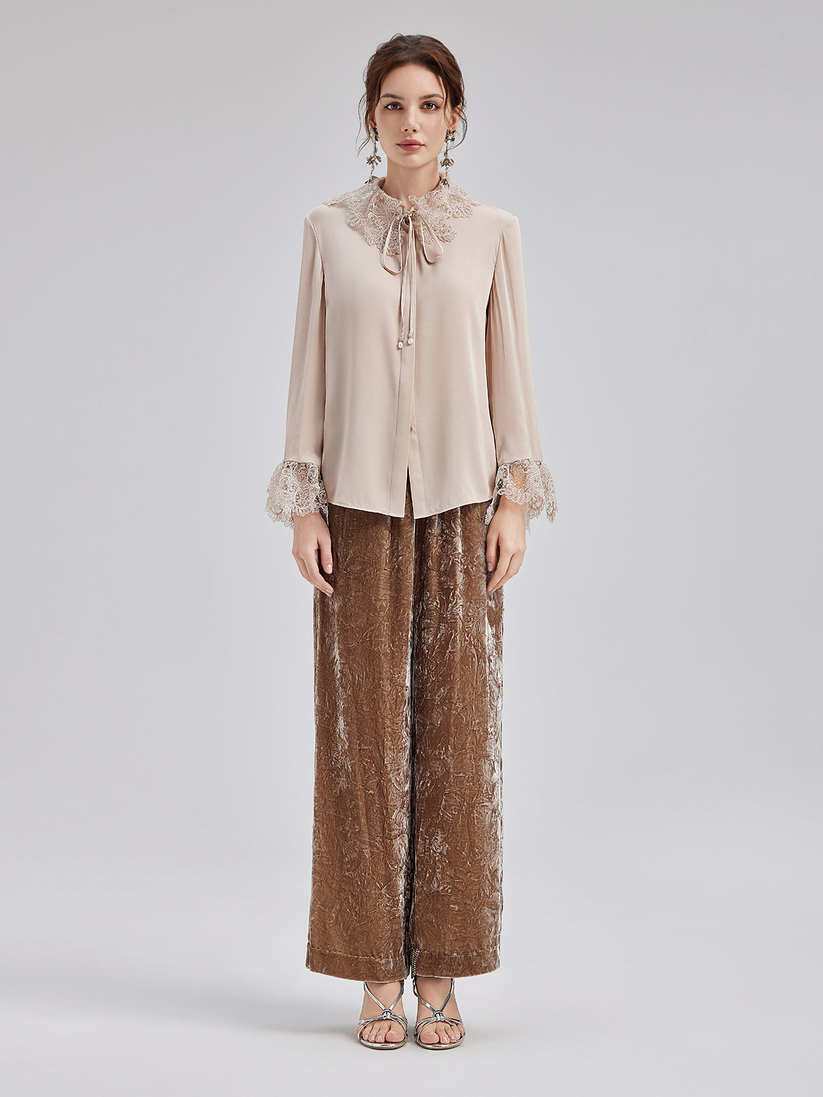 Final Sale | Silk Lace Collar Shirt