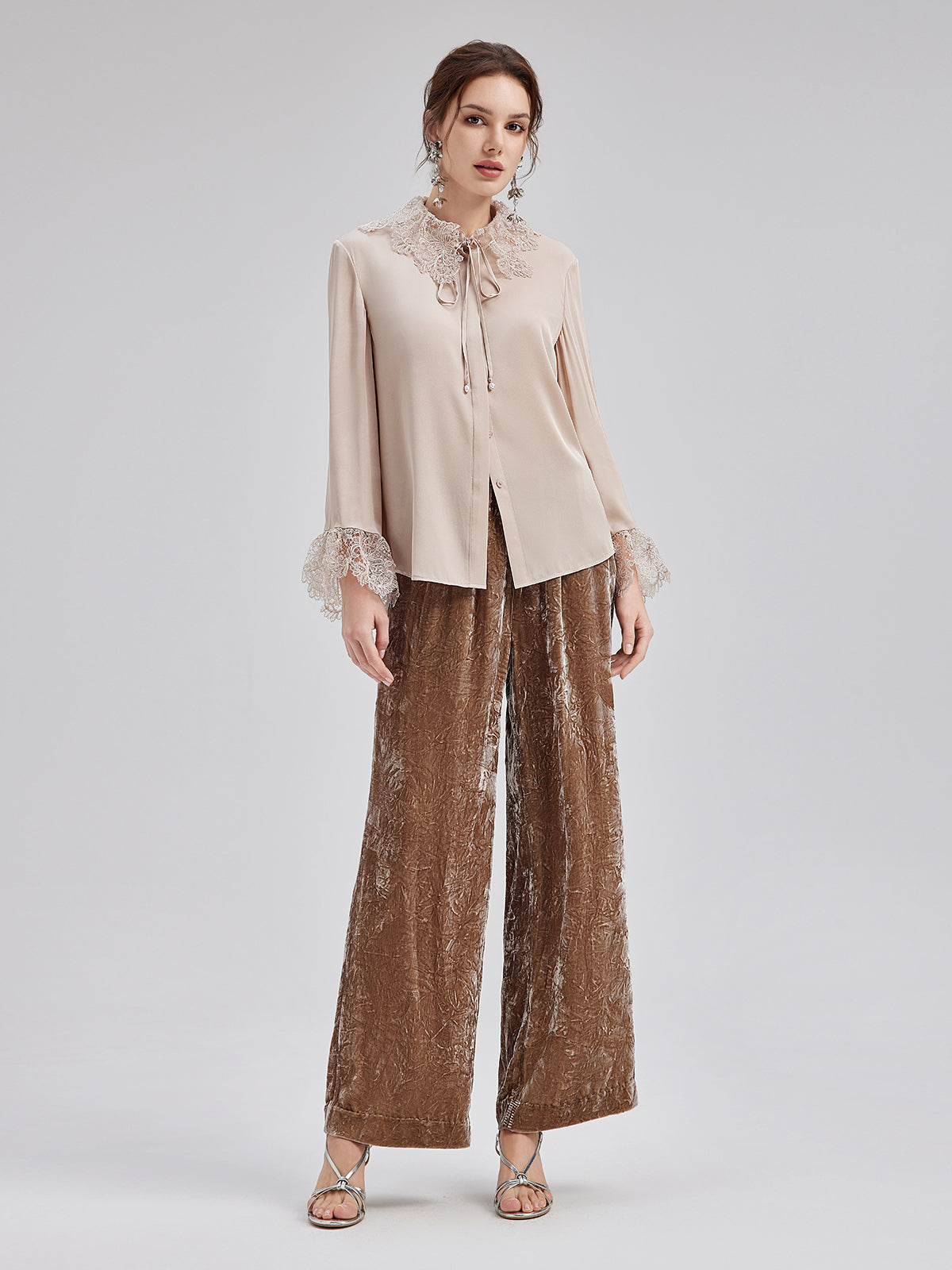 Final Sale | Silk Lace Collar Shirt