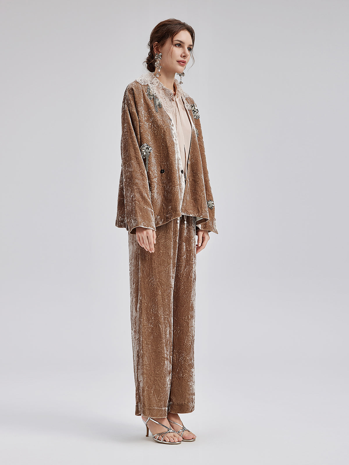 Final Sale | Silk Velvet Tassel Beaded Set