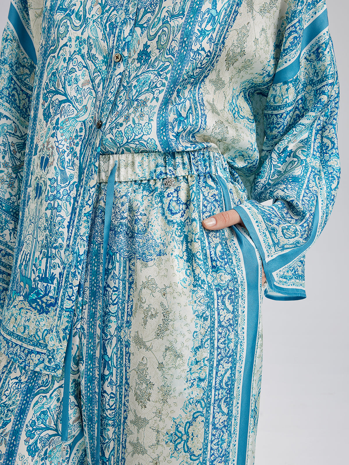 Final Sale | Baroque Printed Silk Lounge Set